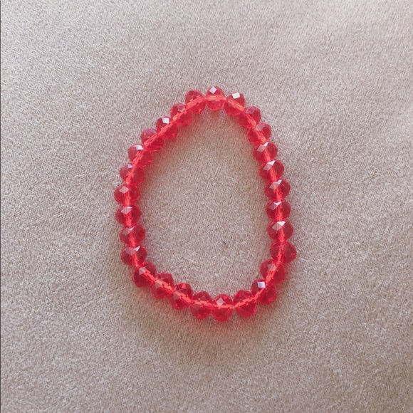 Red Beads Elastic Bracelet - Picture 1 of 2